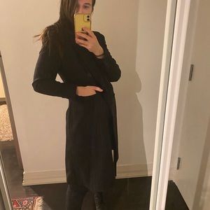 FINAL SALE - Double-breasted pin striped trench